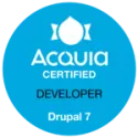 Badge for the Acquia Certified Developer - Drupal 7 certification