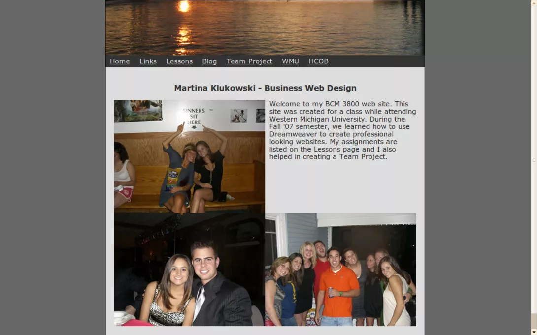 Screenshot of the Martina homepage