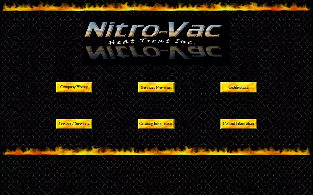 Screenshot of the Nitro-Vac homepage