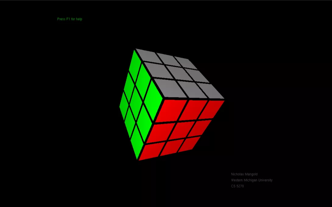 Screenshot of the 3D Rubik's Cube project